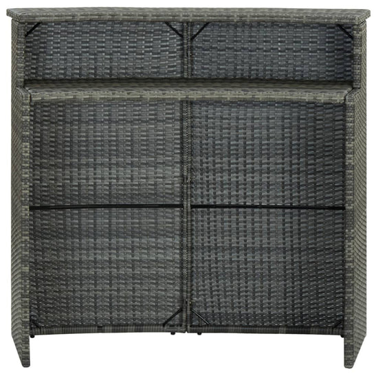Tuinbartafel 120x55x110 cm poly rattan grijs MeubelReus