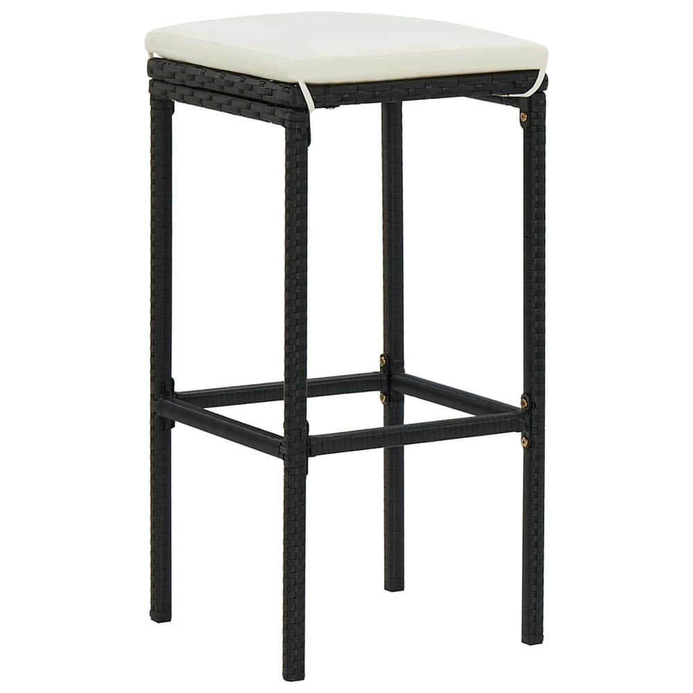 3-delige Barset poly rattan zwart MeubelReus