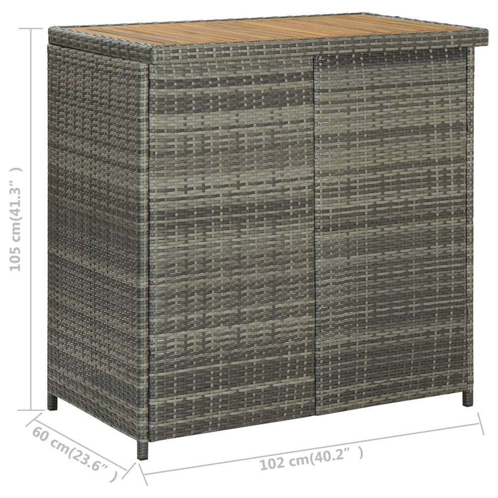 3-delige Barset poly rattan grijs MeubelReus