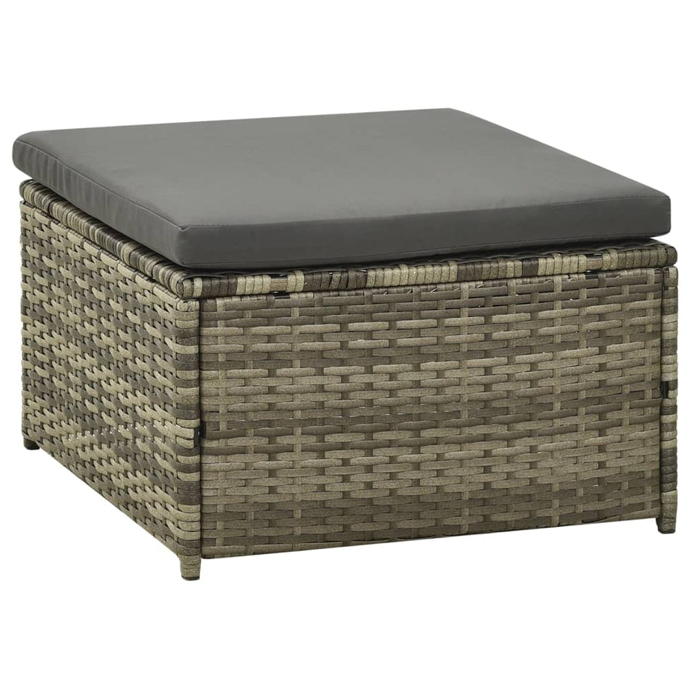 3-delige Loungeset met kussens poly rattan grijs MeubelReus