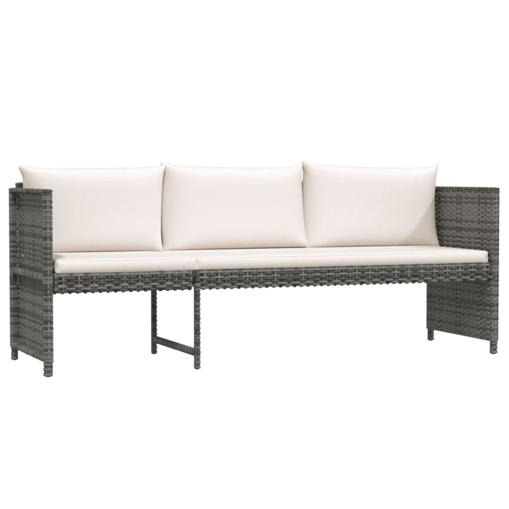 6-delige Loungeset met kussens poly rattan grijs MeubelReus