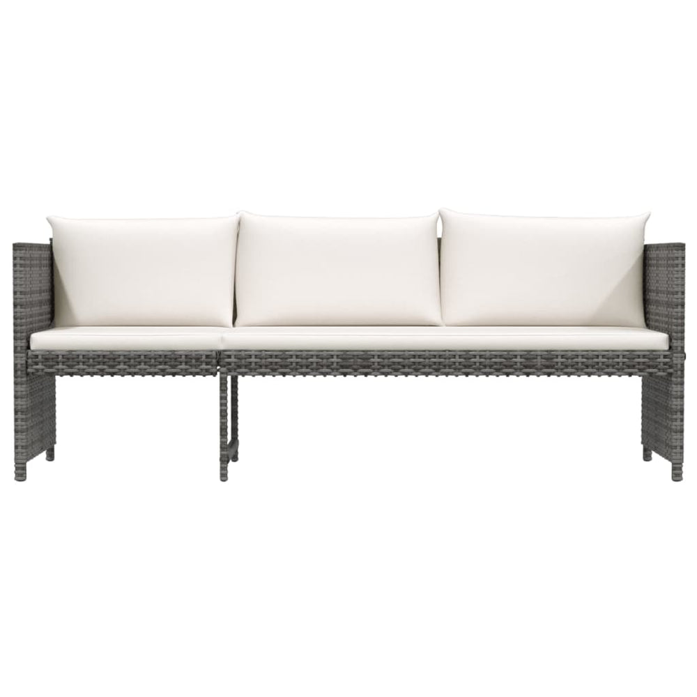 6-delige Loungeset met kussens poly rattan grijs MeubelReus