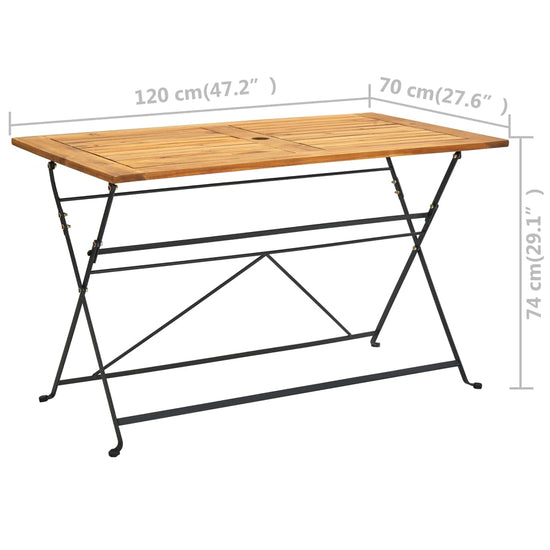 Tuintafel inklapbaar 120x70x74 cm massief acaciahout MeubelReus