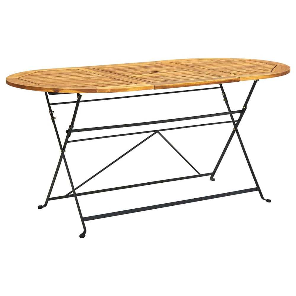 Tuintafel ovaal 160x85x74 cm massief acaciahout MeubelReus