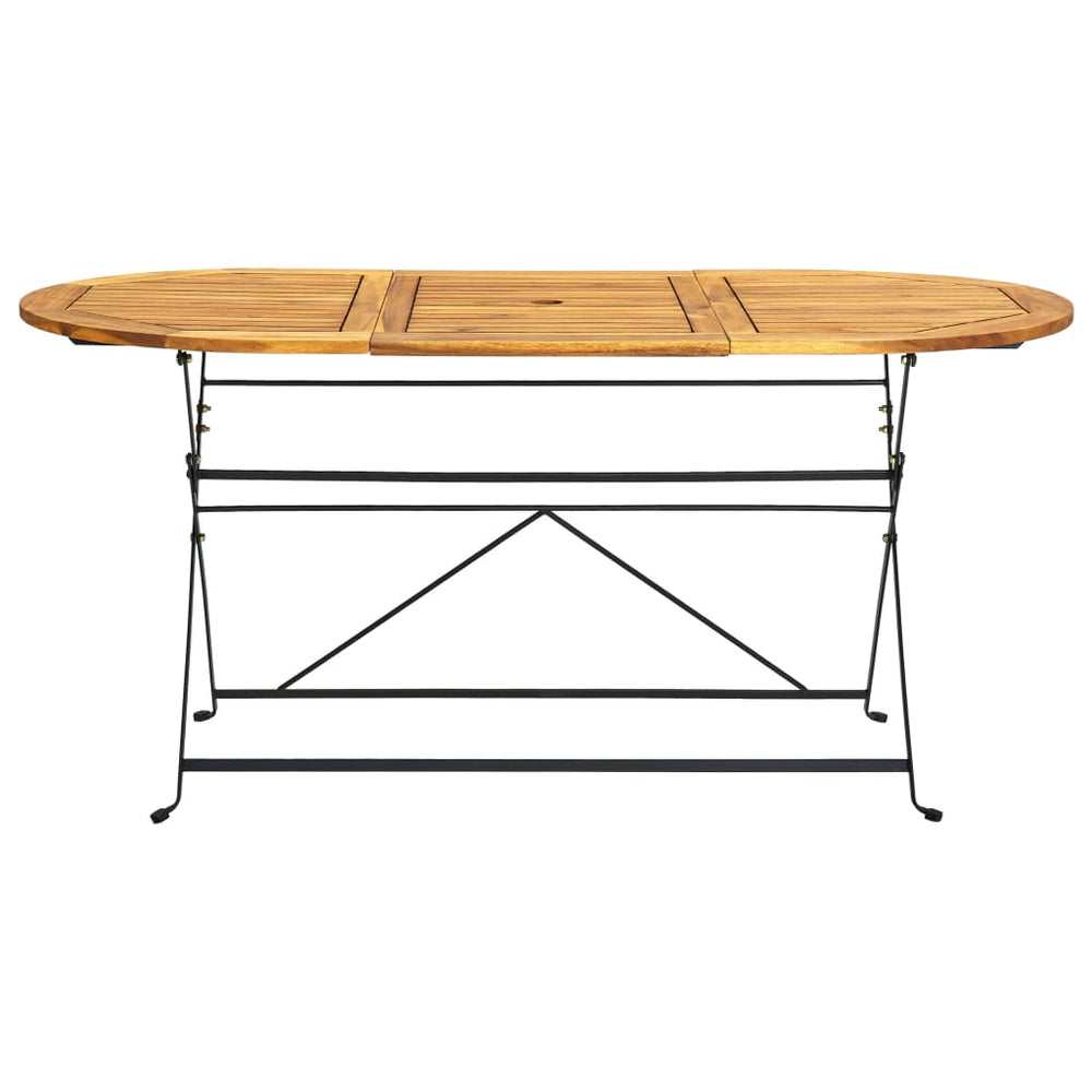Tuintafel ovaal 160x85x74 cm massief acaciahout MeubelReus