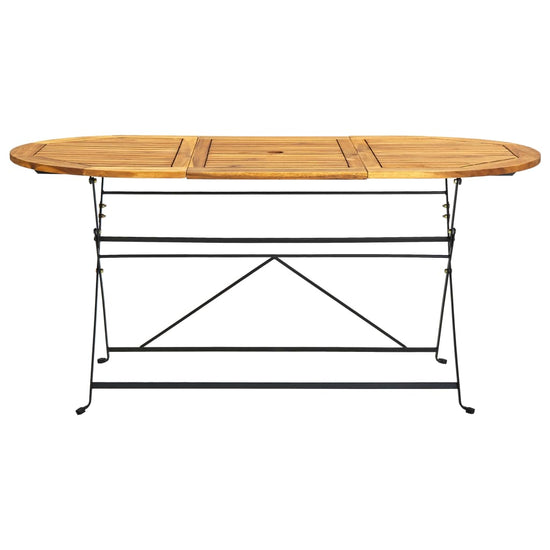 Tuintafel ovaal 160x85x74 cm massief acaciahout MeubelReus