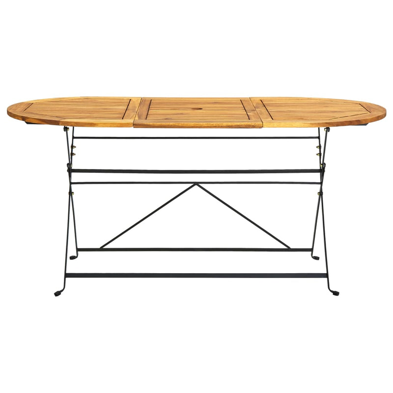 Tuintafel ovaal 160x85x74 cm massief acaciahout MeubelReus