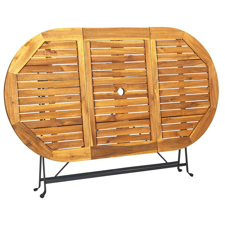 Tuintafel ovaal 160x85x74 cm massief acaciahout MeubelReus