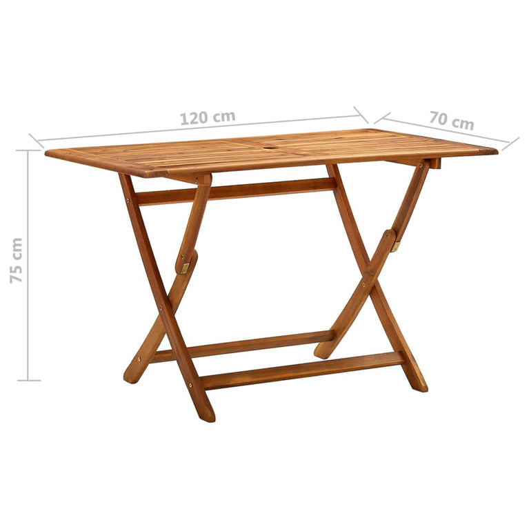 Tuintafel inklapbaar 120x70x75 cm massief acaciahout MeubelReus