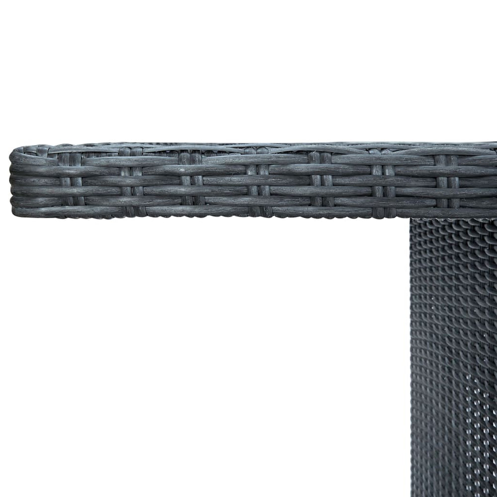 Tuintafel poly rattan en gehard glas donkergrijs MeubelReus