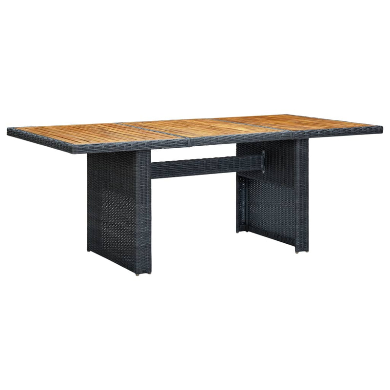 Tuintafel poly rattan en massief acaciahout donkergrijs MeubelReus