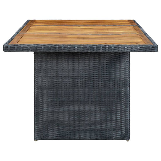 Tuintafel poly rattan en massief acaciahout donkergrijs MeubelReus