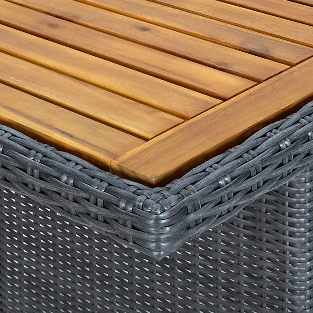 Tuintafel poly rattan en massief acaciahout donkergrijs MeubelReus
