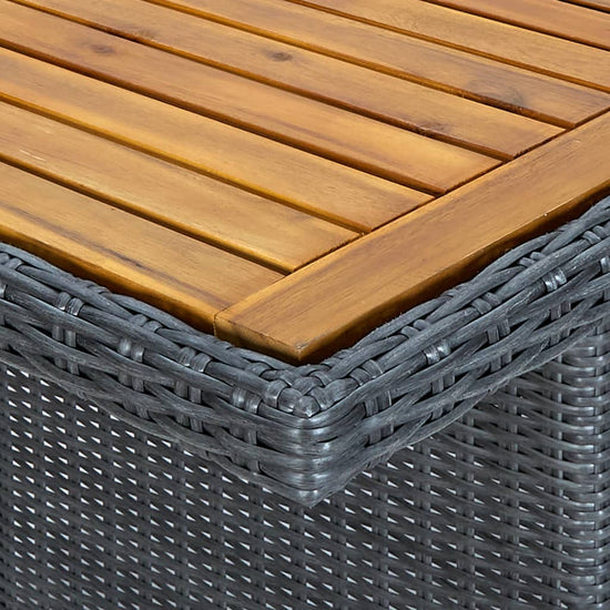 Tuintafel poly rattan en massief acaciahout donkergrijs MeubelReus