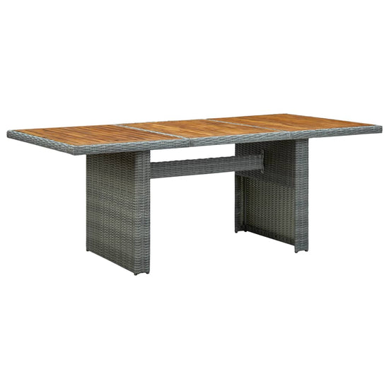 Tuintafel poly rattan en massief acaciahout lichtgrijs MeubelReus