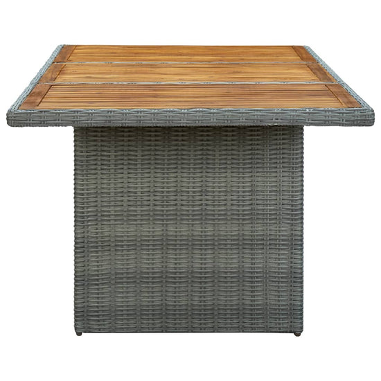 Tuintafel poly rattan en massief acaciahout lichtgrijs MeubelReus