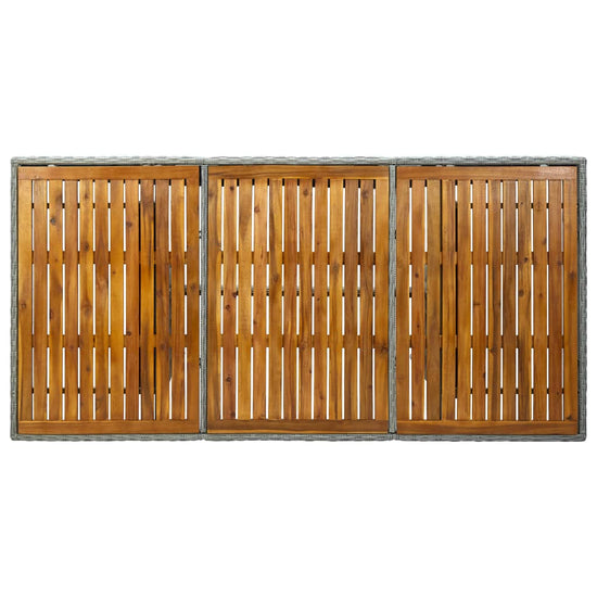 Tuintafel poly rattan en massief acaciahout lichtgrijs MeubelReus