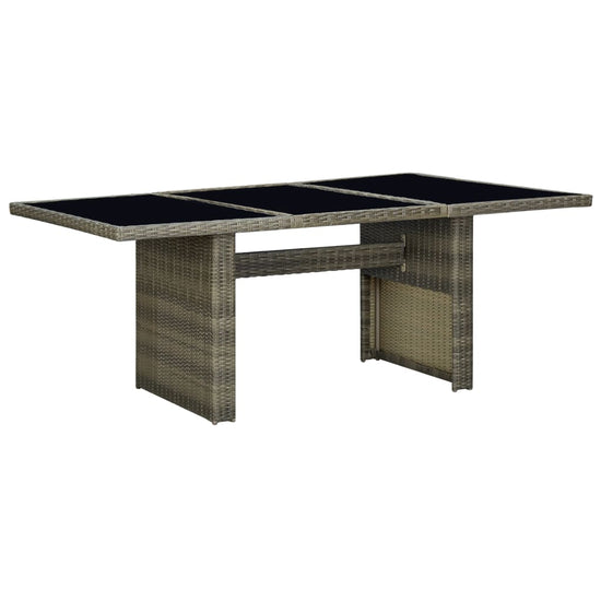Tuintafel poly rattan en gehard glas bruin MeubelReus