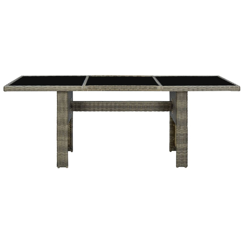 Tuintafel poly rattan en gehard glas bruin MeubelReus