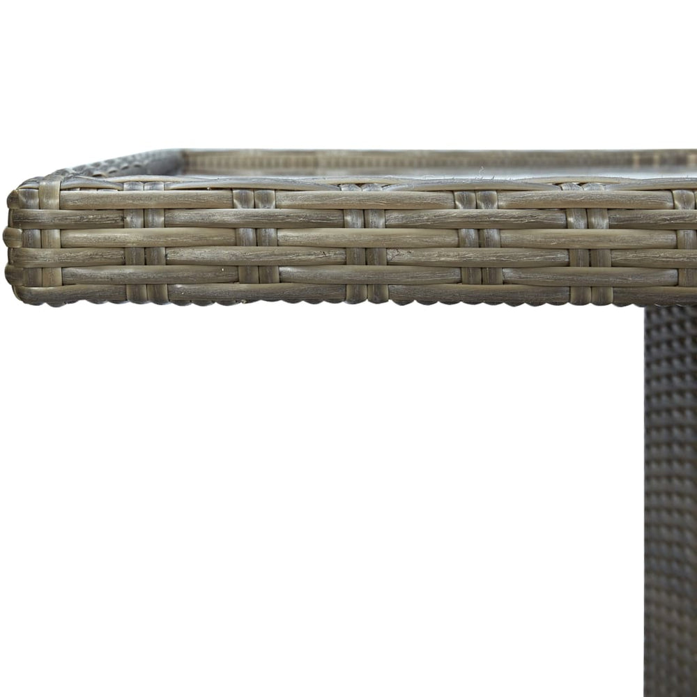 Tuintafel poly rattan en gehard glas bruin MeubelReus