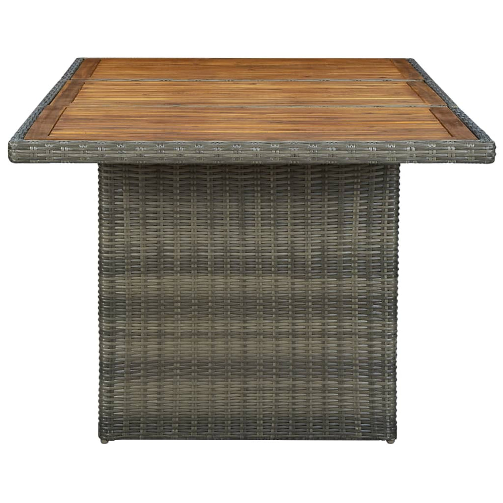 Tuintafel poly rattan en massief acaciahout bruin MeubelReus
