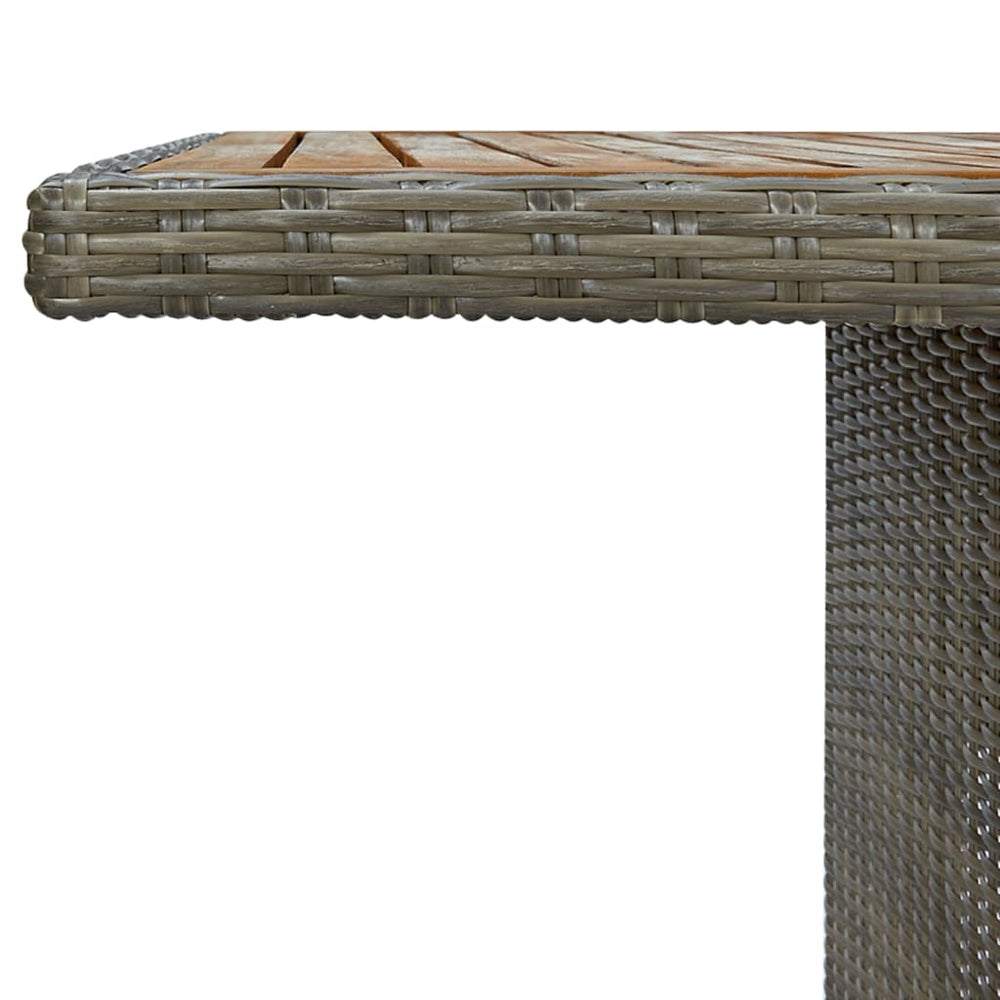 Tuintafel poly rattan en massief acaciahout bruin MeubelReus