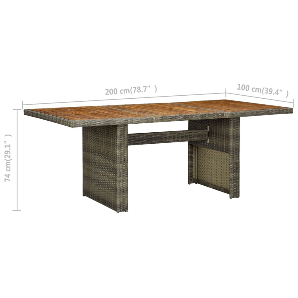 Tuintafel poly rattan en massief acaciahout bruin MeubelReus