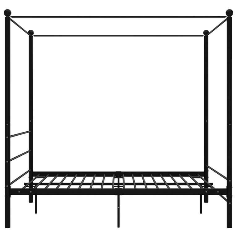Hemelbedframe metaal zwart 160x200 cm