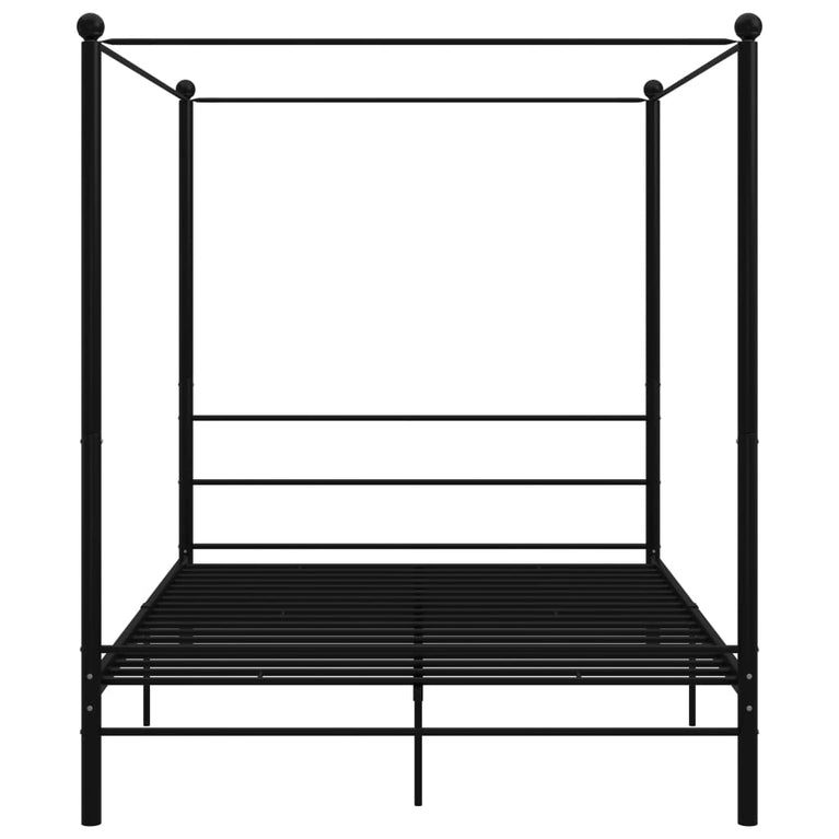 Hemelbedframe metaal zwart 160x200 cm