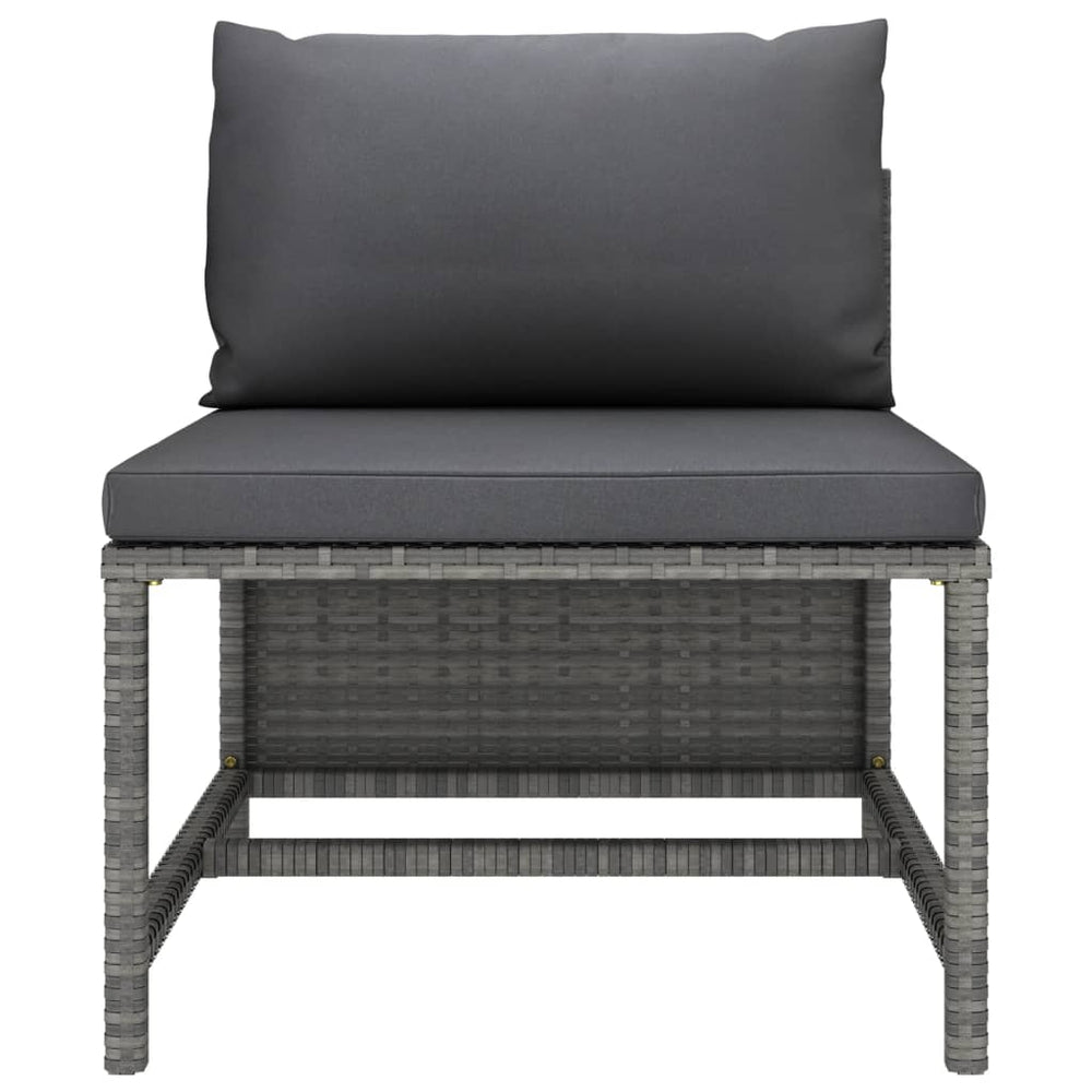3-delige Loungeset met kussens poly rattan grijs MeubelReus