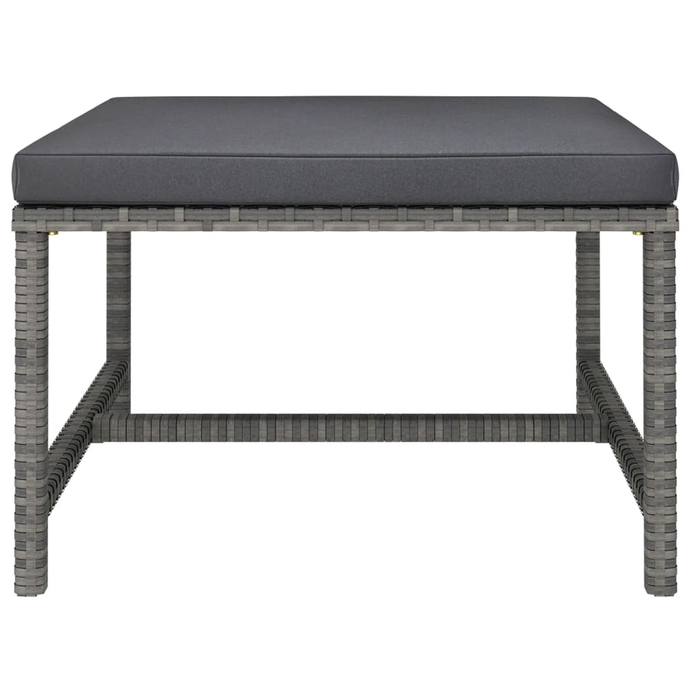 3-delige Loungeset met kussens poly rattan grijs MeubelReus