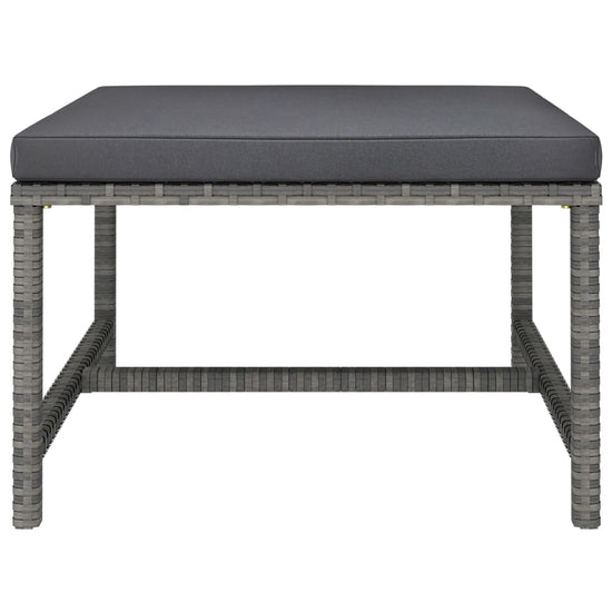3-delige Loungeset met kussens poly rattan grijs MeubelReus