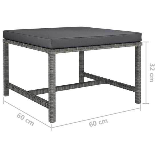3-delige Loungeset met kussens poly rattan grijs MeubelReus