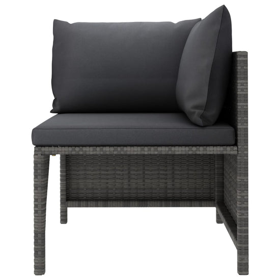3-delige Loungeset met kussens poly rattan grijs MeubelReus