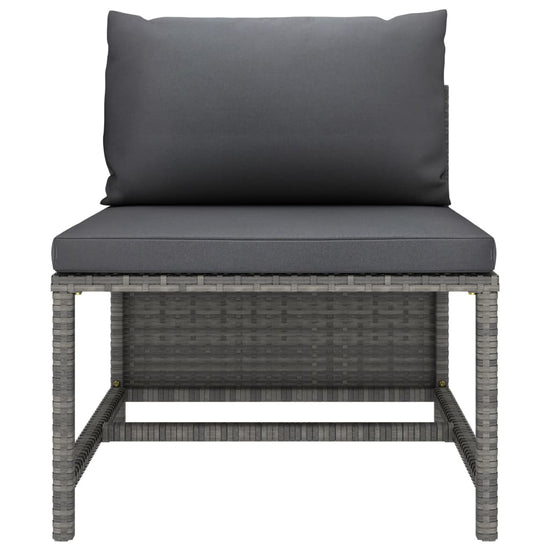 3-delige Loungeset met kussens poly rattan grijs MeubelReus