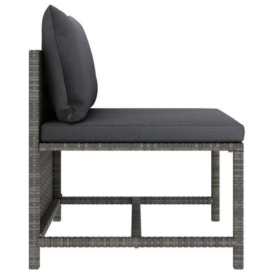 3-delige Loungeset met kussens poly rattan grijs MeubelReus