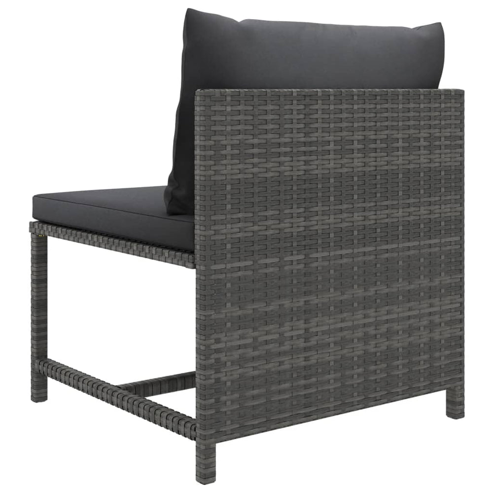 3-delige Loungeset met kussens poly rattan grijs MeubelReus