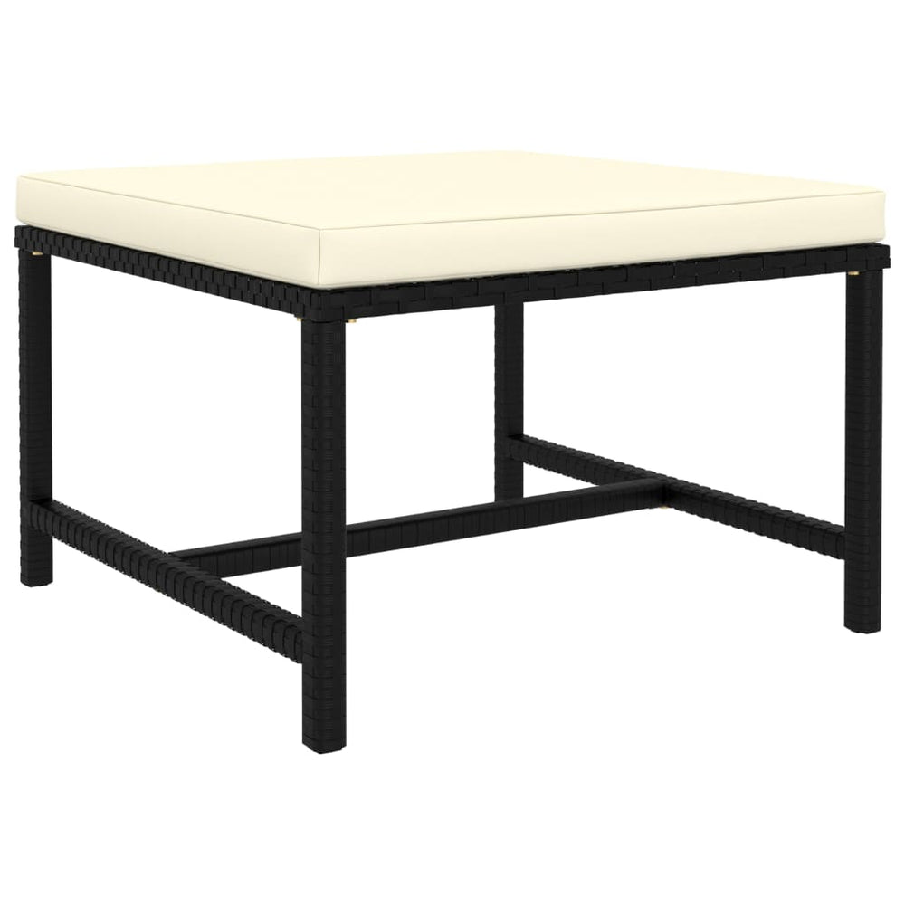 3-delige Loungeset met kussens poly rattan zwart MeubelReus