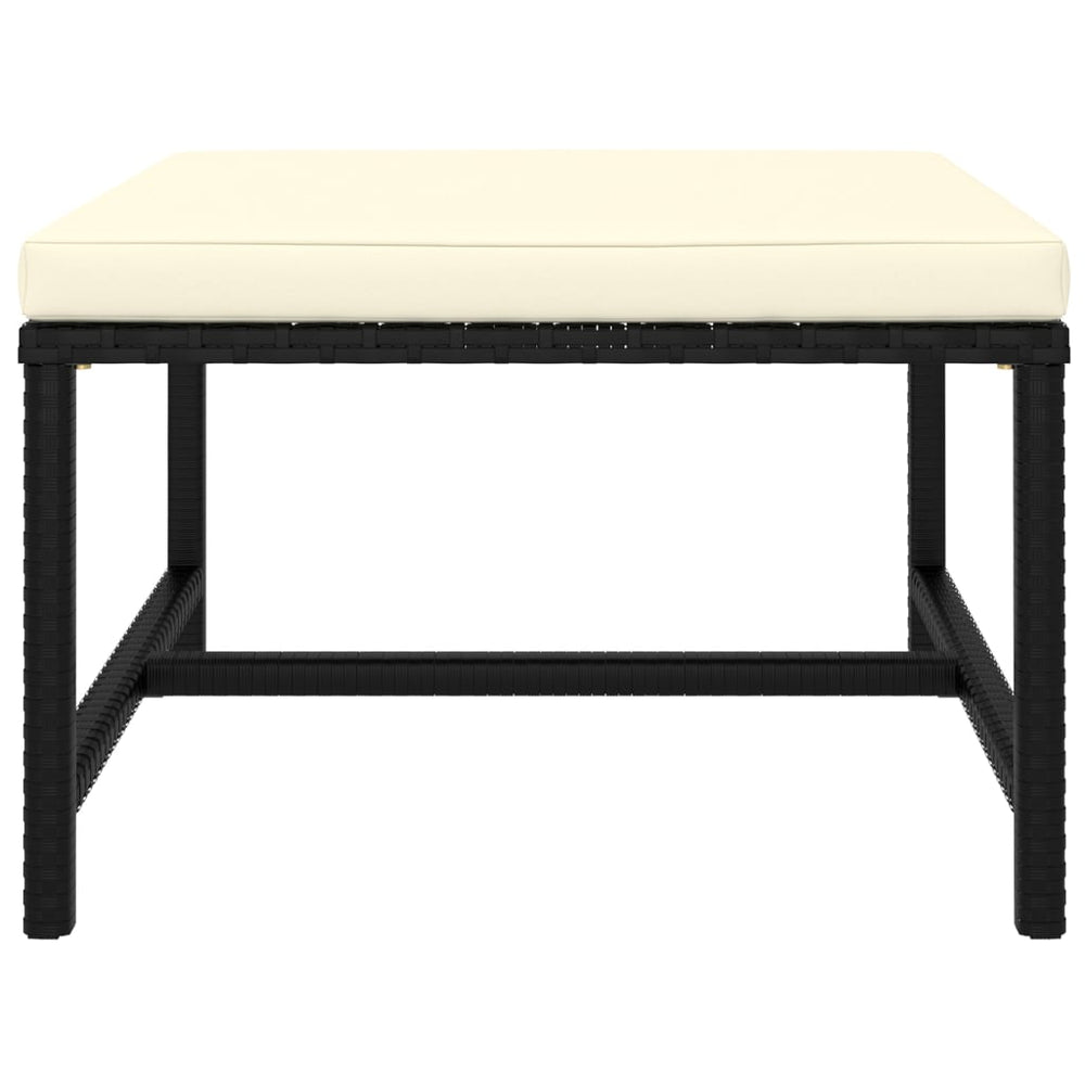 3-delige Loungeset met kussens poly rattan zwart MeubelReus