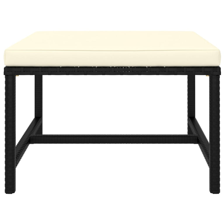 3-delige Loungeset met kussens poly rattan zwart MeubelReus