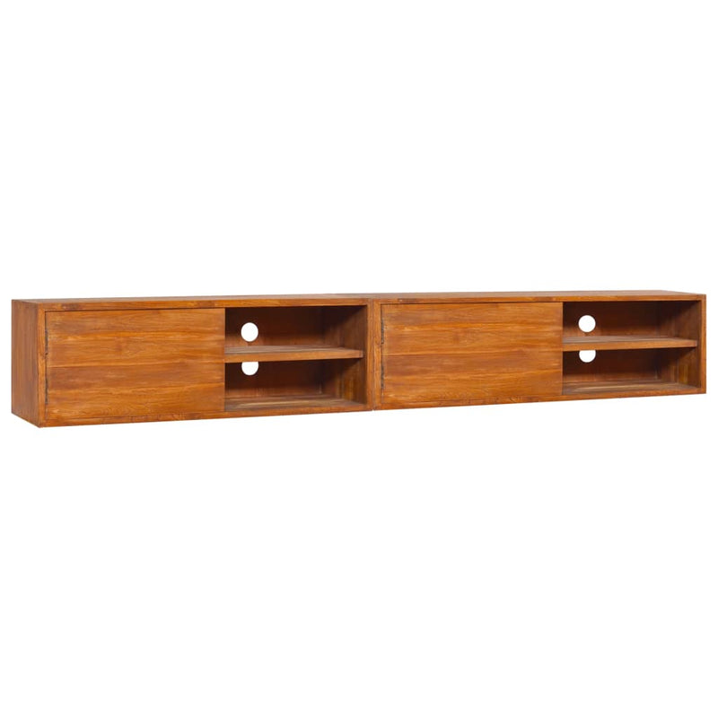 Tv-meubel wandmontage 180x30x30 cm massief teakhout MeubelReus