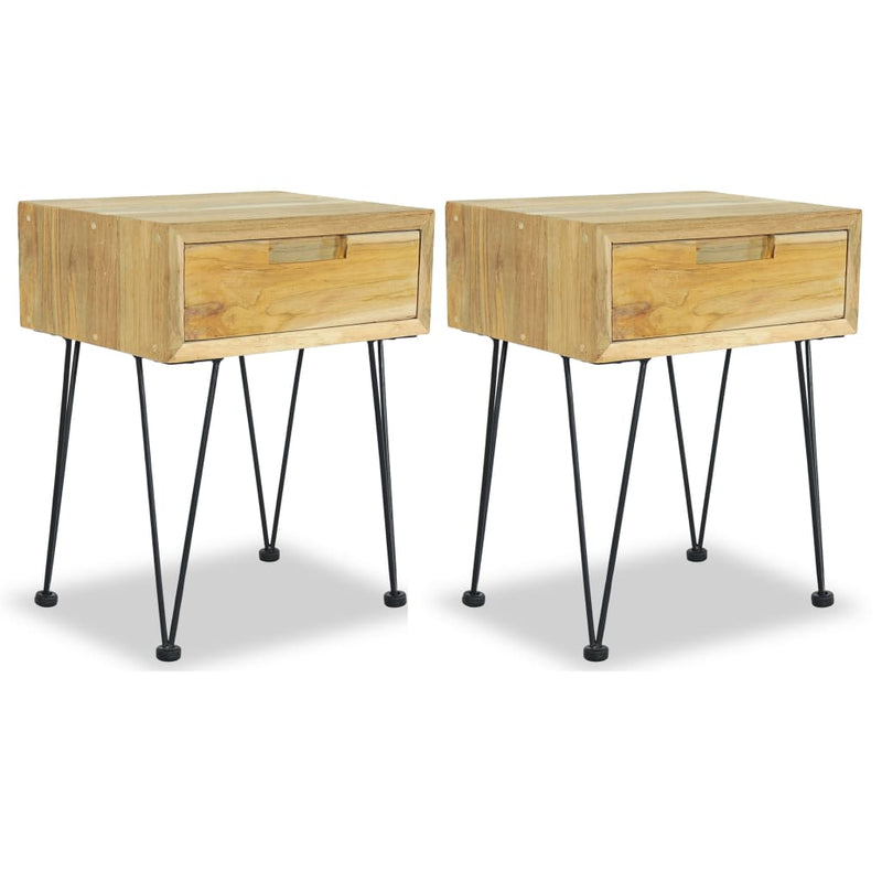 Nachtkastjes 2 st 40x30x50 cm massief teakhout MeubelReus