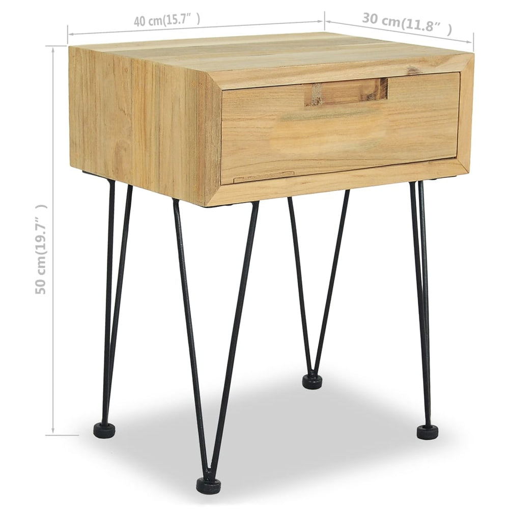 Nachtkastjes 2 st 40x30x50 cm massief teakhout MeubelReus
