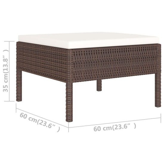 6-delige Loungeset met kussens poly rattan bruin MeubelReus