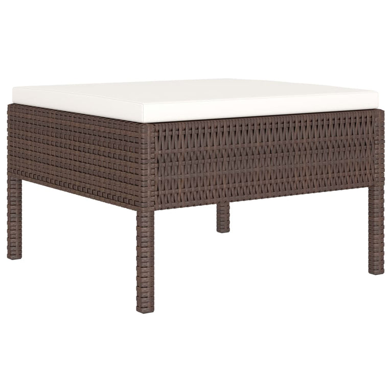 10-delige Loungeset met kussens poly rattan bruin MeubelReus