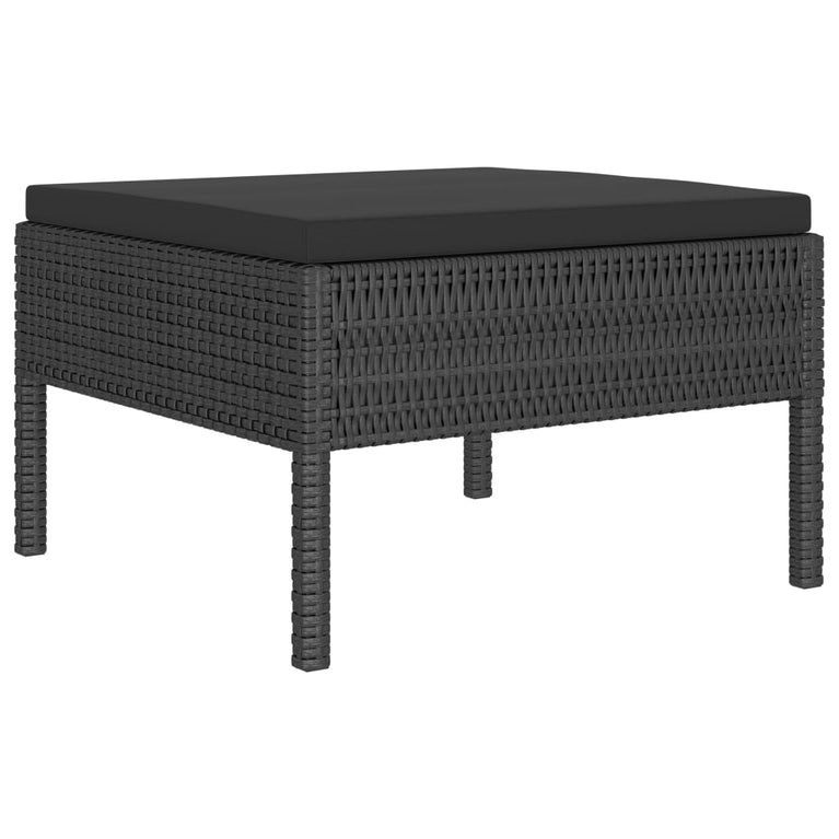 10-delige Loungeset met kussens poly rattan zwart MeubelReus