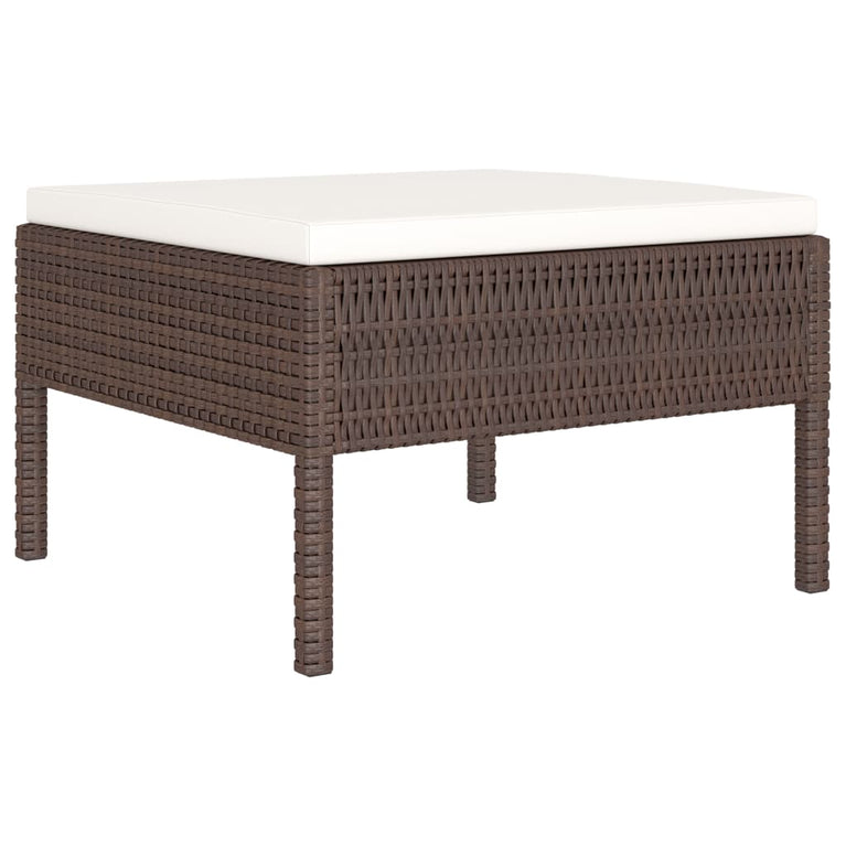 6-delige Loungeset met kussens poly rattan bruin MeubelReus