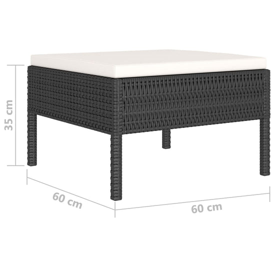6-delige Loungeset met kussens poly rattan zwart MeubelReus