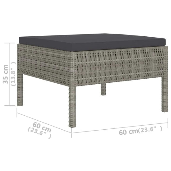 6-delige Loungeset met kussens poly rattan grijs MeubelReus
