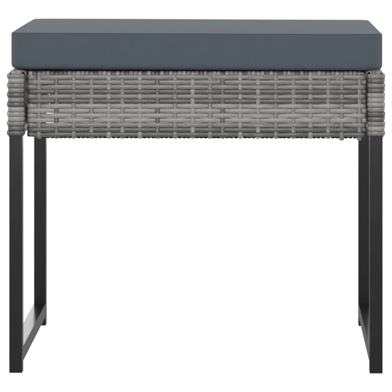 9-delige Tuinset met kussens poly rattan grijs MeubelReus